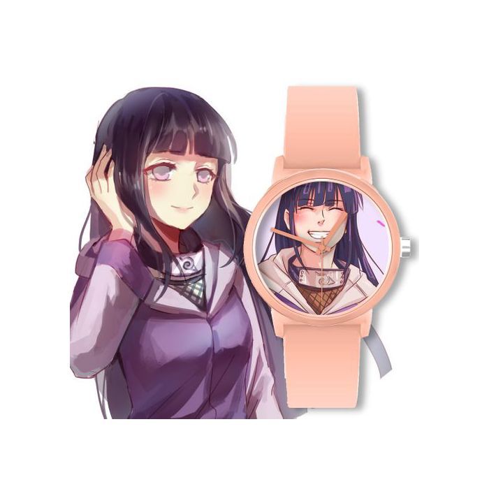 naruto Hinata Hyûga boruto Montre à Quartz avec Bande en silicone Anime MANGA