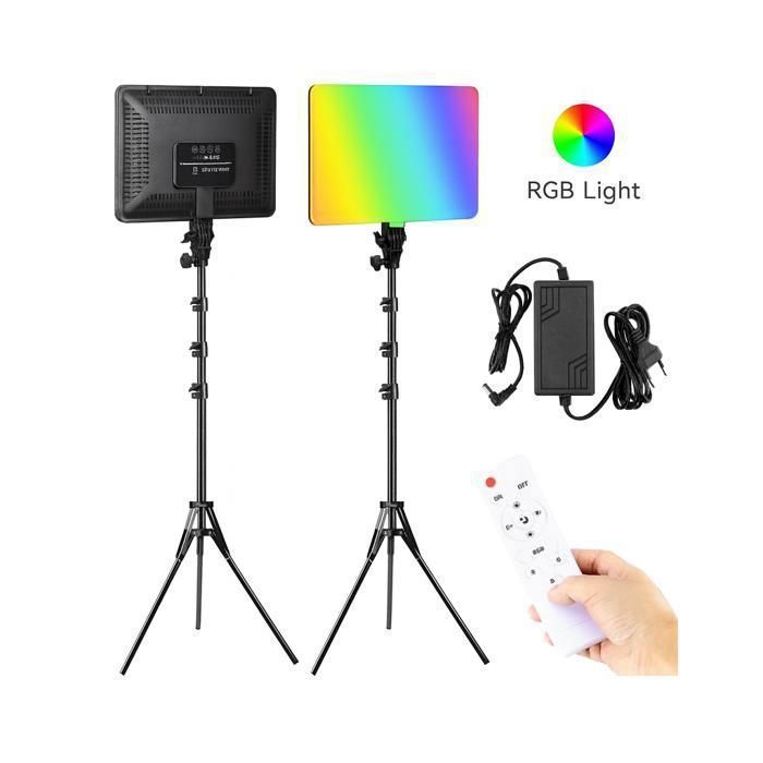LED Eclairage Professional RGB camera light 50W avec Support 2.1m et télécommande pour création contenu, YouTube, TIKTOK, Instagram
