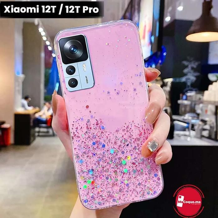 Pochette Xiaomi 12T Pro / 12T Scintillante,&amp; Brillante Rose