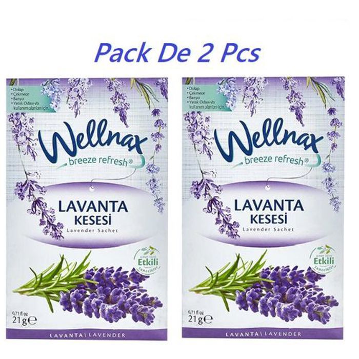 WELLNAX Lot De 2 Pcs Sachet de Lavande Tiroir Armoire Salle de Bain Parfum