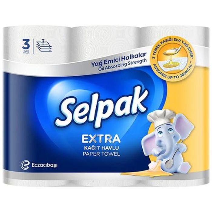 Serviettes super absorbantes 3 plis 3 unités - SELPAK