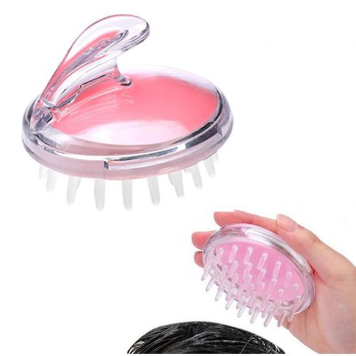 Brosse à shampoing en Silicone amovible pour Massage du cuir chevelu