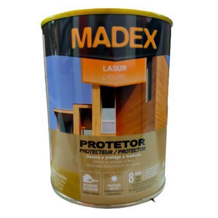 MADEX Lasure à l'eau décore et protège le bois Mate Chène 750 ml