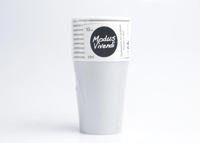 Gobelets en papier - Modus Vivendi - Argentés - 250 ml - Pratiques - Élégants