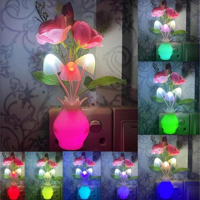 Veilleuse fleur induction led colorée(Couleur aléatoire)
