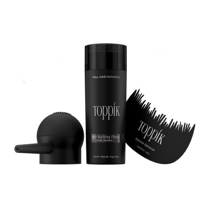 Pack 3pcs Toppik 27.5g  Noir pour cheveux  avec Applicateur et Brosse