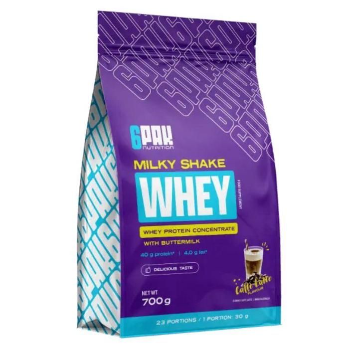 6PAK Milky Shake Whey 700 g Chocolate - Protéine de Lactosérum (WPC) à 71 %