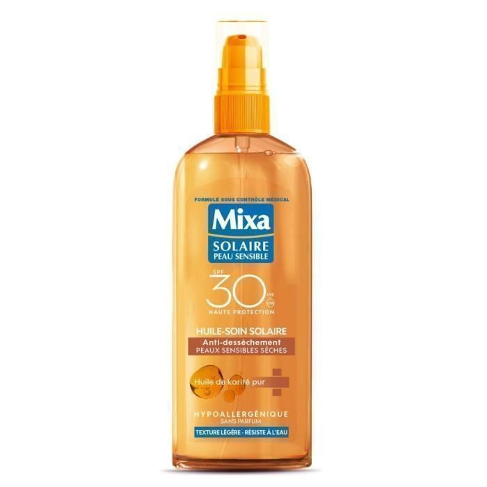 Huile-soin solaire anti-dessèchement - MIXA SOLAIRE - Nutrition Intense SPF 30 - 150 ml