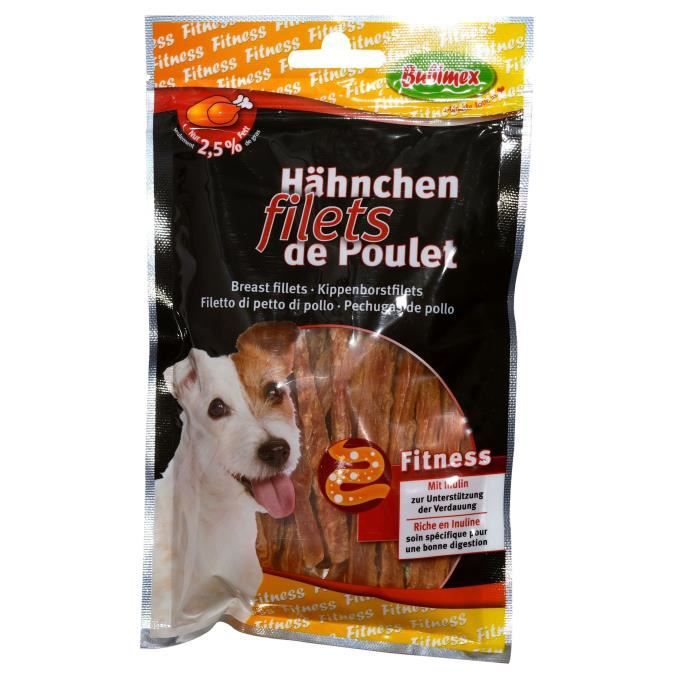 Friandise - BUBIMEX - Filet de poulet - Riche en inuline - Pour une bonne digestion - Chien adulte