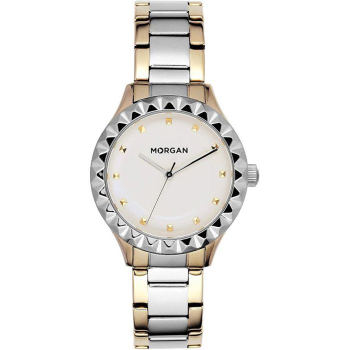 Montre Femme - MORGAN - Cadran Argente - Bracelet Acier Bicolore - Étanchéité 3 ATM - Quartz