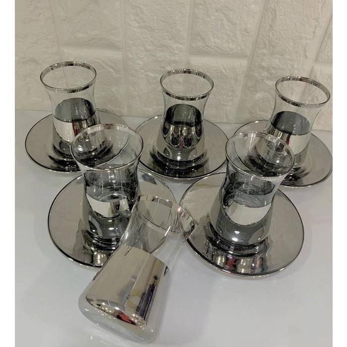Ensemble de verres à thé - BYART DESIGN - 42361S - 6 pièces - 160 cc - Argent
