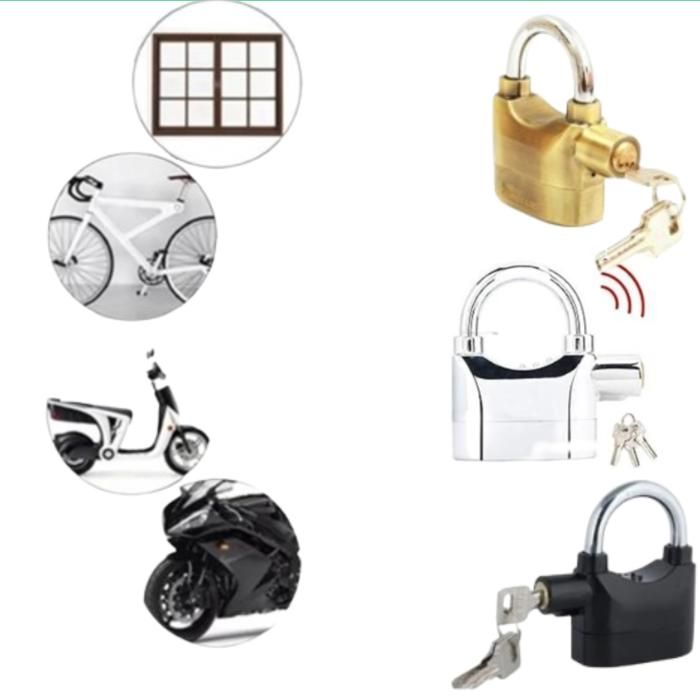 Cadenas d'alarme Serrure alarm lock Anti-vol Alarme(Couleur aléatoire)