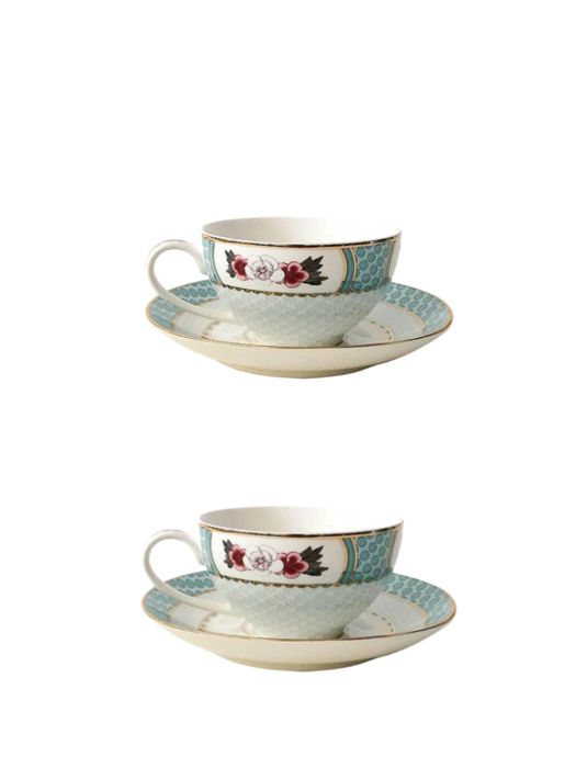 2 Tasses à Thé Oiseaux Rougissants