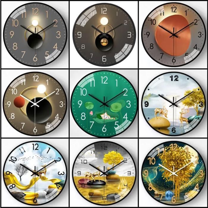 Horloge murale design minimaliste pour chambre à coucher et bureau (Couleur aléatoire)