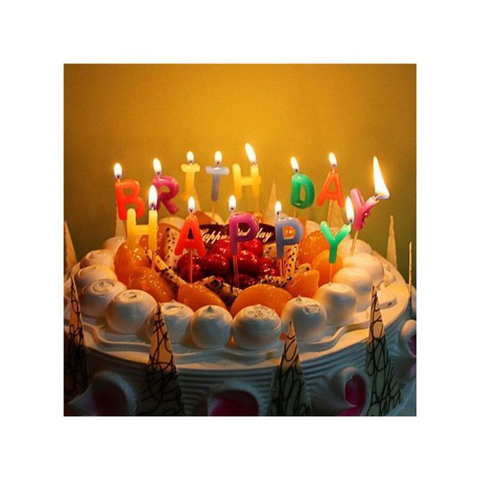 13 bougies happy birthday bougies d'anniversaire en forme de lettres