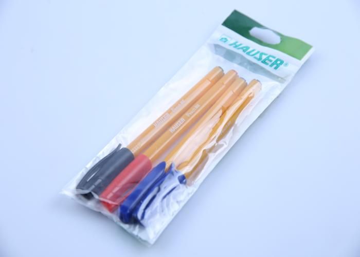 4 stylos pointe fine Peach DX2 bleu/rouge/noir Hauser