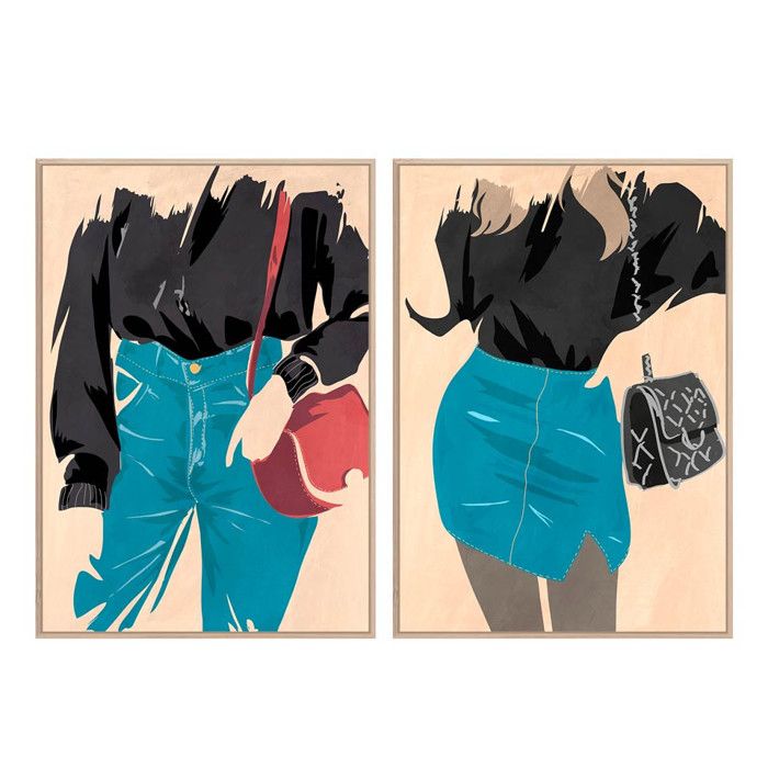 FILLE Set de 2 tableaux encadré 83 x 4.5 x 123 cm