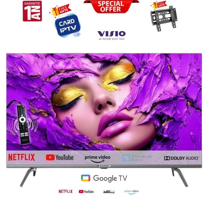 43 FHD Smart Google Tv Original, Télé Vocale + Find my remote, Bluetooth + Support Abonnement 12 Mois Gratuit