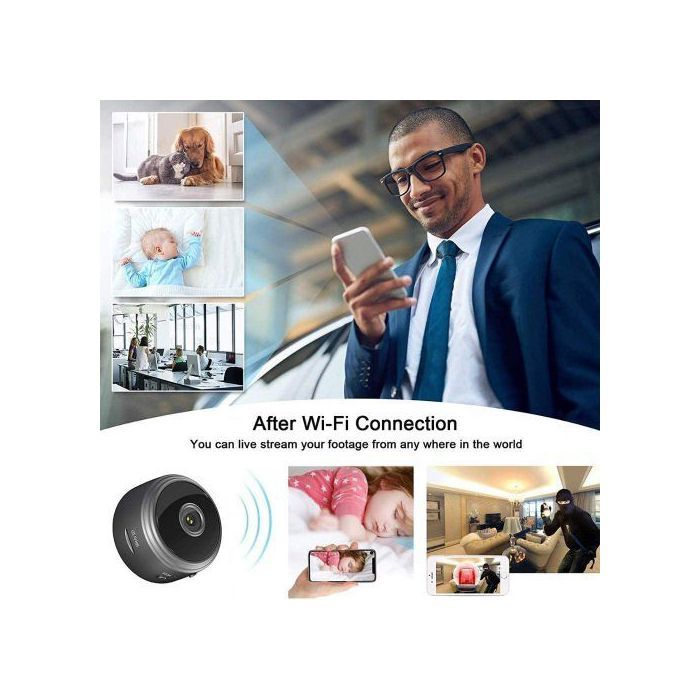 Mini Camera A9 WIFI HD 1080P Vision Nocturne & Detection Mouvement (Video & Son)