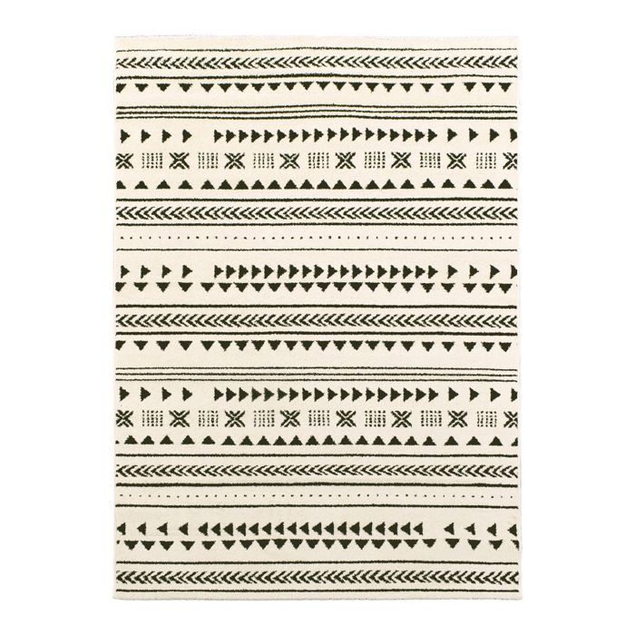 Tapis moderne - 120x170 cm - ETHNY noir, crème - Polypropylène - UN AMOUR DE TAPIS
