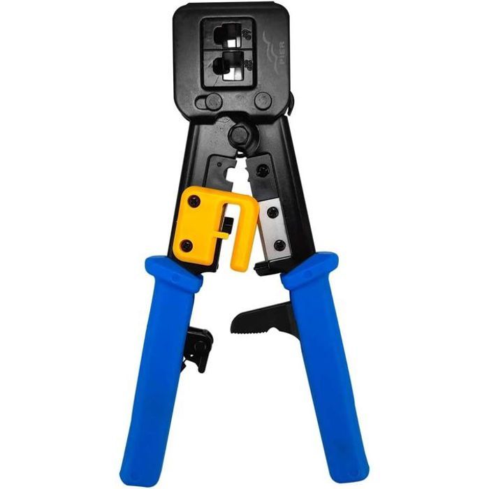 Pince Professionnel à sertir RJ45 RJ12 RJ11 - Avec Crémaillère