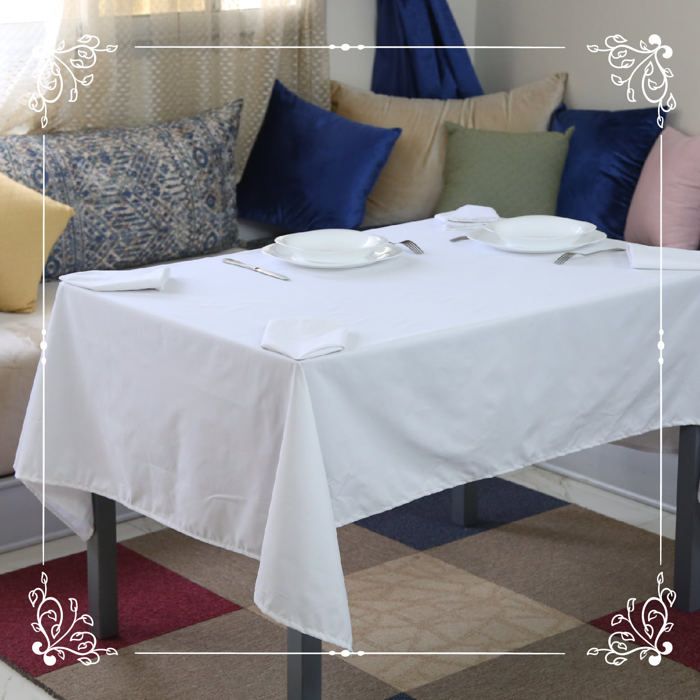 Nappe de Table - Élégance - 140x190 cm - Serviettes Assorties - Anti-tache - Imperméable