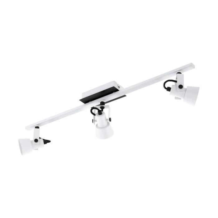Spot - EGLO - TRILLO - 3 ampoules - LED - Blanc/Noir