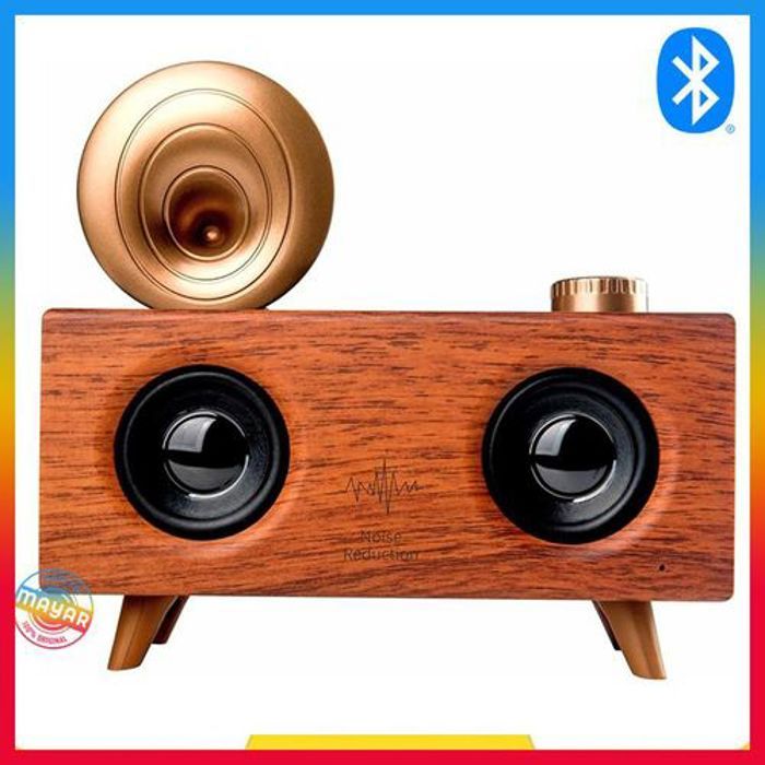 Haut-parleur Bluetooth - Vintage - Bois foncé - Radio FM - Lecteur MP3 - 10W