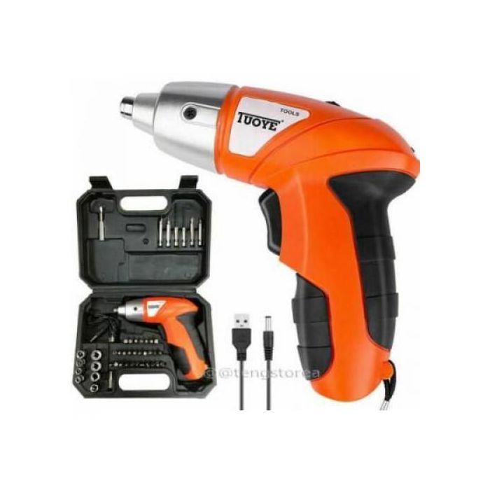 Perceuse Visseuse - TUOYE TOOLS - 45 Pièces - Rechargeable - Boîte de rangement - Antidérapante