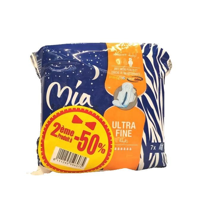 Lot serviette hygiènique ultra nuit 7U 2ème à -50% - MIA