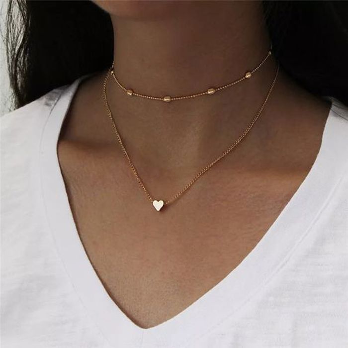 Fashion Nouveau collier femme  Chaîne pendentif Cœur doré