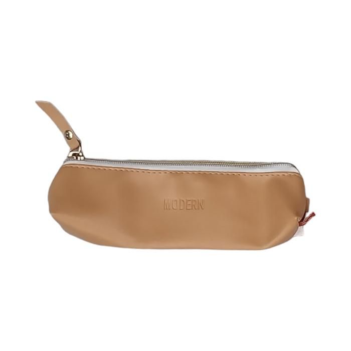 Trousse 1 zip 4,5x3,5x20cm beige