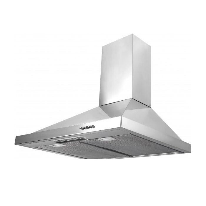 Hotte aspirante pyramide 60 cm inox – Econ DP6-X, 3 vitesses, éclairage LED & filtre charbon inclus