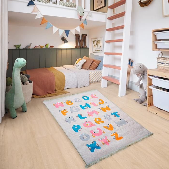 Tapis de sol - A3 HOME - Easy Mama - Alphabet - 150x100 cm - Multicolore - Enfants