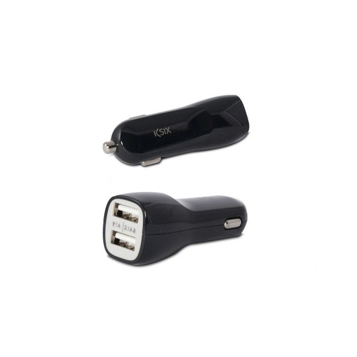 ADAPTATEUR DOUBLE USB  ALLUME CIGARE NOIR 2,1A KSIX