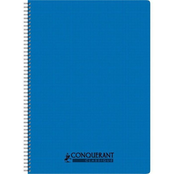 Cahier spirale - CONQUERANT - 180 pages - 5x5 - 90 g - Couverture polypropylène