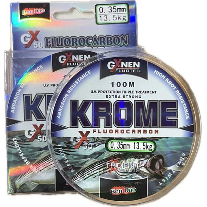 Fil de pêche fluorocarbon - GENERIC - Krome - 100M - 0.35mm - 13.5kg