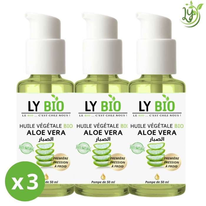 LYBIO PACK HUILE ALOE VERA 50ml - POMPE LOT DE 3 bouteilles