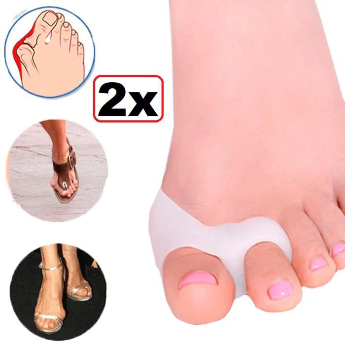 2 pièces de silicone gel médical Séparateurs d'orteils Correcteur soin de pieds Hallux Valgus