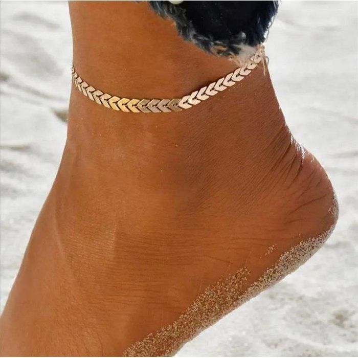 Bracelet de Cheville - Bijoux de Pied - Or Antique - Femme - Bohème - Alliage Durable