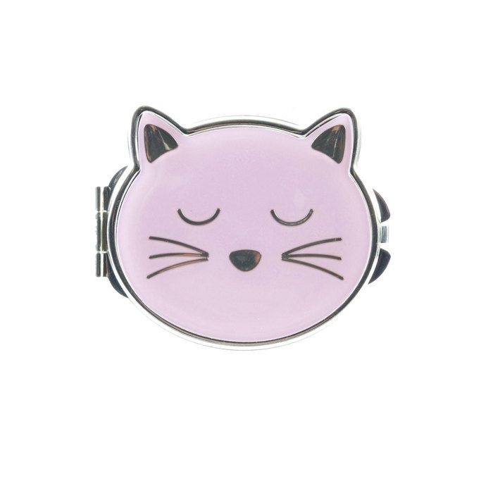 Miroir de Poche Chat Rose