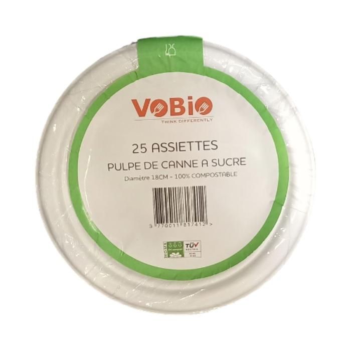 ASSIETTE PULPE CANNE A SUCRE 180MM X 25
