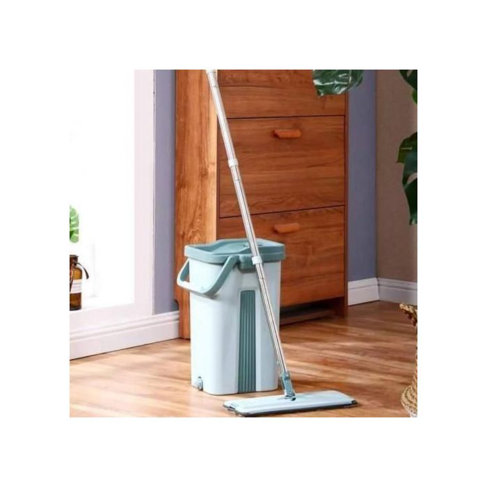 vadrouille de nettoyage avec seau autonettoyant + 3 Serpillères Tampons de rechange