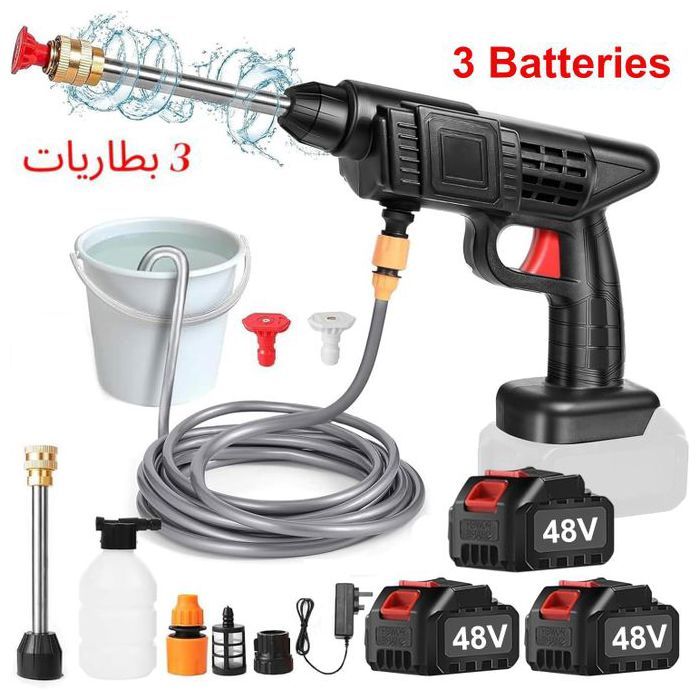 Pistolet à eau Automobile Nettoyeur haute pression portable sans fil 48V trois batteries accessoires
