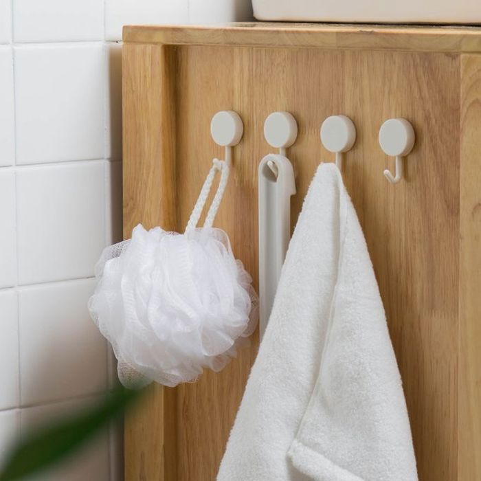 10 pièces blanc crochets muraux multifonctionnel auto-adhésif cuisine toilette