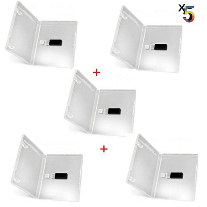 5 boitiers transparent de rangement pour cles usb 5 pièces