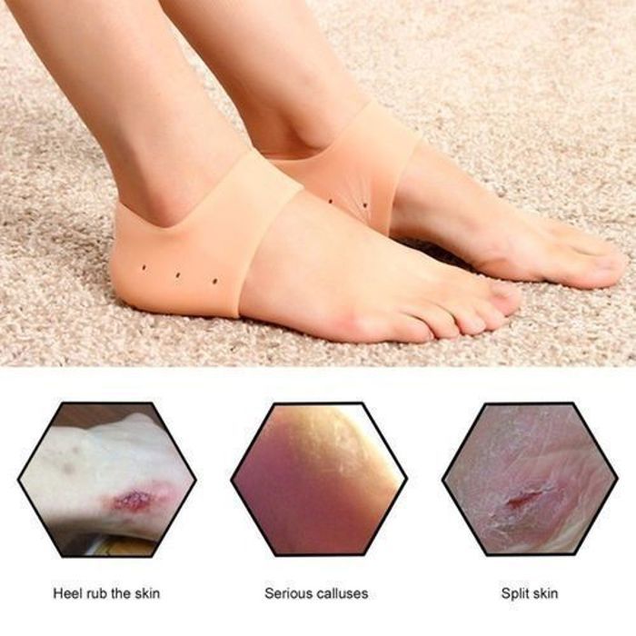 Paire de chaussettes de semelle intérieure en silicone protecteur des pieds