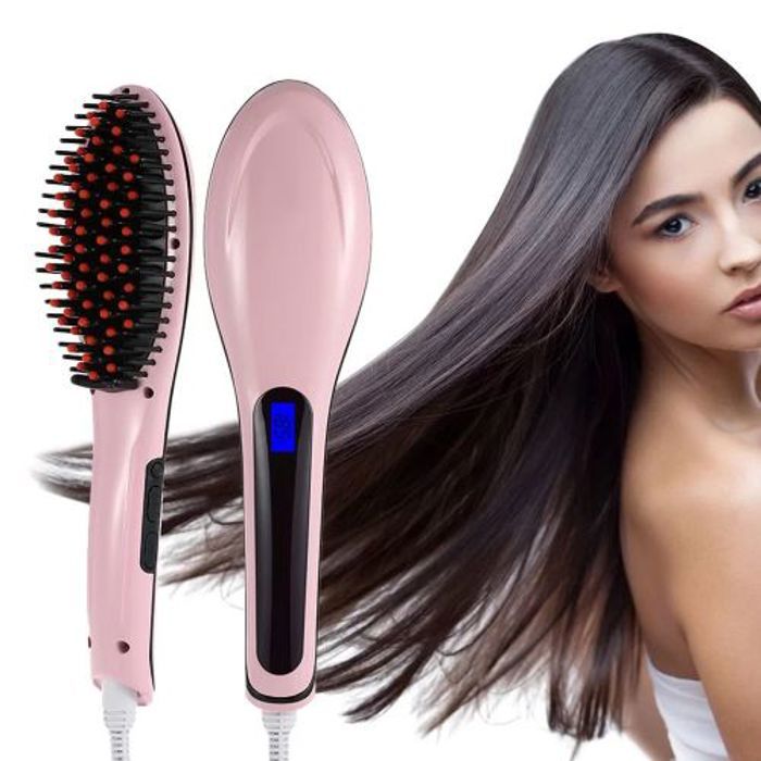 Peigne à Lisseur Automatique avec écran LCD électrique // Fer à Lisser Peigne à Cheveux Raides