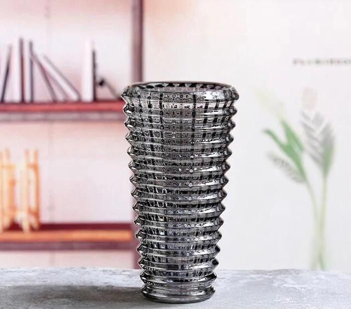 Vase En Cristallin Gris