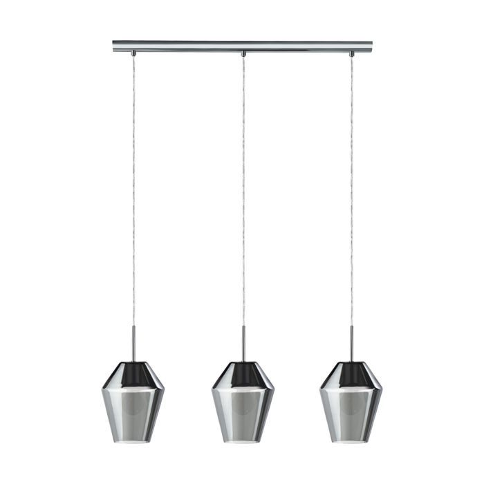 Suspension - EGLO - MURMILLO - Acier chrome - 3 abat-jours en verre - E27 3X28W